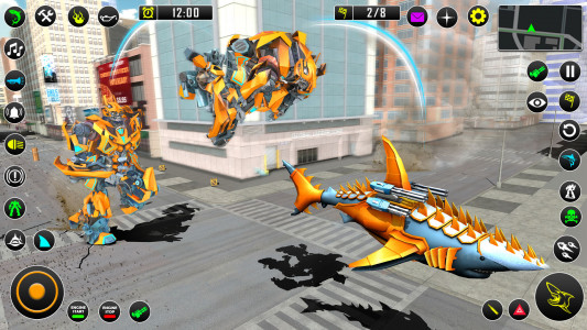 اسکرین شات بازی Shark Robot Car Game 3d 5