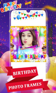 اسکرین شات برنامه Happy Birthday Photo frame with Name Photo on Cake 3
