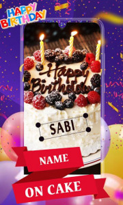 اسکرین شات برنامه Happy Birthday Photo frame with Name Photo on Cake 4