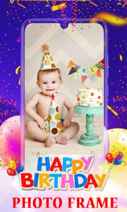 اسکرین شات برنامه Happy Birthday Photo frame with Name Photo on Cake 1