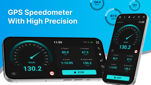 اسکرین شات برنامه Speedometer GPS HUD - Odometer 1