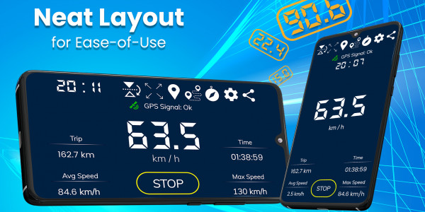 اسکرین شات برنامه Speedometer GPS HUD - Odometer 1