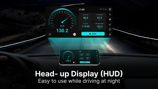 اسکرین شات برنامه Speedometer GPS HUD - Odometer 5