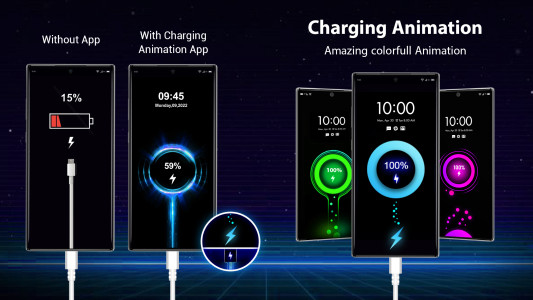 اسکرین شات 3 برنامه Battery Charging Animation