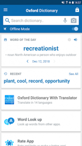 اسکرین شات برنامه New Oxford American Dictionary 3