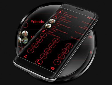 اسکرین شات برنامه Dialer Theme Circle Black Red 6