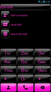 اسکرین شات برنامه Dialer Theme Gloss Black Pink 4