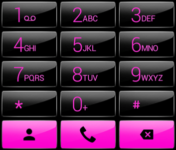 اسکرین شات برنامه Dialer Theme Gloss Black Pink 7