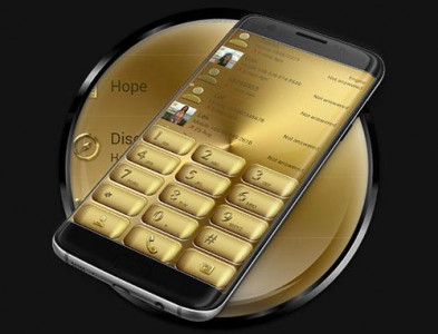 اسکرین شات برنامه Dialer Theme Solid Gold drupe 5
