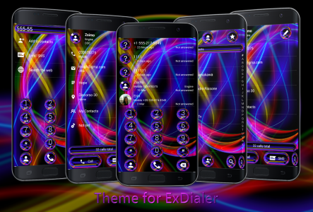 اسکرین شات برنامه Dialer Theme Neon Abstract 1