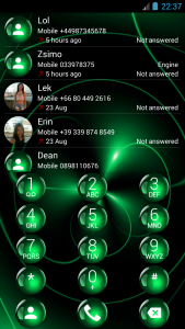 اسکرین شات برنامه Dialer Theme Spheres Green 2