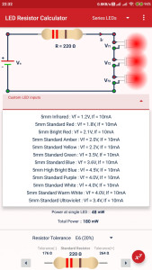 اسکرین شات 3 برنامه LED Resistor Calculator