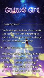 اسکرین شات برنامه Galaxy Girl Font for FlipFont,Cool Fonts Text Free 1