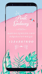 اسکرین شات برنامه Pink Galaxy Font Samsung FlipFont,Cool Fonts Free 1