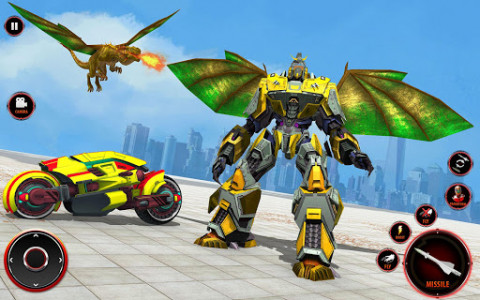 اسکرین شات برنامه Multi Robot Hero: Deadly Flying Dragon Simulator 5
