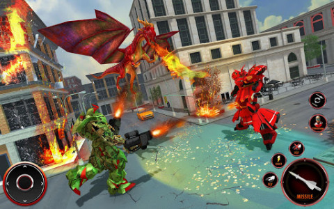 اسکرین شات برنامه Multi Robot Hero: Deadly Flying Dragon Simulator 4