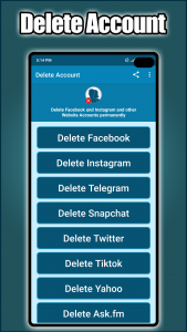 اسکرین شات برنامه Delete Account 1