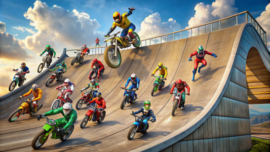 اسکرین شات بازی Super Hero Bike Mega Ramp 2