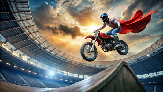 اسکرین شات بازی Super Hero Bike Mega Ramp 1