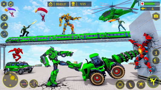 اسکرین شات بازی Army Bus Dragon Robot Car Game 3