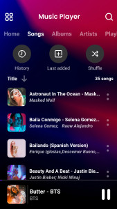 اسکرین شات برنامه music player 2