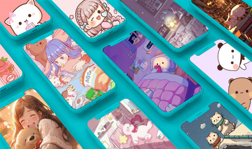 اسکرین شات 1 برنامه Cute Kawaii Wallpaper HD
