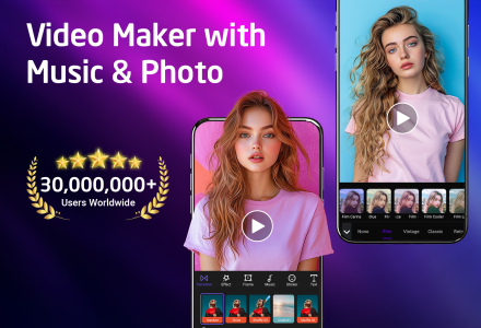 اسکرین شات برنامه Photo video maker with music 1