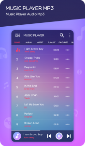 اسکرین شات برنامه Music Player Mp3 Audio Player 1
