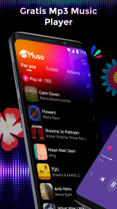 اسکرین شات 2 برنامه Offline Music Mp3 Player- Muso