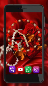 اسکرین شات برنامه Roses Valentine Clock Live Wallpaper 1