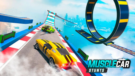 اسکرین شات برنامه Muscle Car Stunts: Car Games 3
