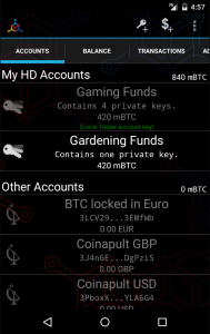 اسکرین شات برنامه Mycelium Bitcoin Wallet 2