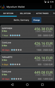اسکرین شات برنامه Mycelium Bitcoin Wallet 8