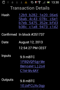 اسکرین شات برنامه Mycelium Bitcoin Wallet 5