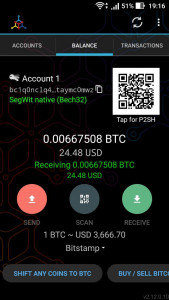 اسکرین شات برنامه Mycelium Bitcoin Wallet 1