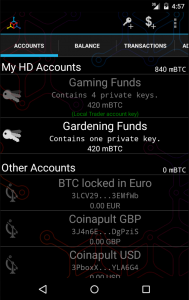 اسکرین شات 2 برنامه Mycelium Bitcoin Wallet