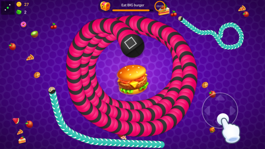 اسکرین شات 1 بازی Snake vs Worms: Fun .io Zone