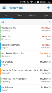 اسکرین شات برنامه myHomework Student Planner 1