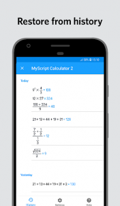 اسکرین شات برنامه MyScript Calculator 2 5
