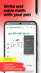 اسکرین شات 1 برنامه MyScript Math: Solve & Plot