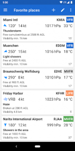 اسکرین شات برنامه Avia Weather - METAR & TAF 1