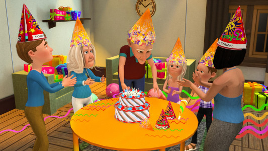 اسکرین شات برنامه Super Grandpa Birthday Party3D 1
