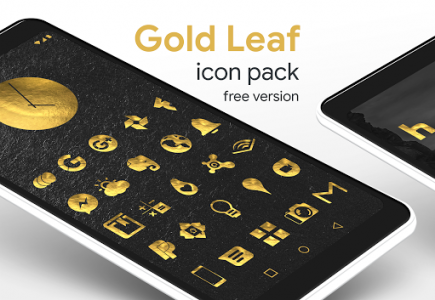 اسکرین شات برنامه Gold Leaf - Icon Pack (Free Version) 1