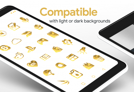 اسکرین شات برنامه Gold Leaf - Icon Pack 3