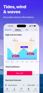 اسکرین شات 3 برنامه Nautide: Tides, Wind, Waves +