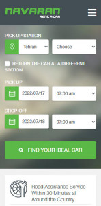 اسکرین شات برنامه Navaran, Iran Car Rental 1