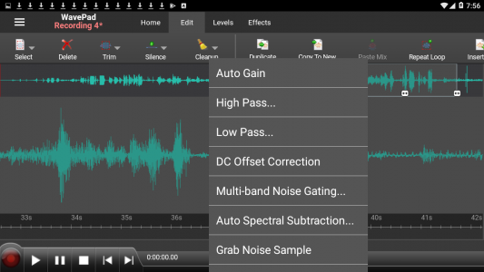 اسکرین شات برنامه WavePad Audio Editor 4