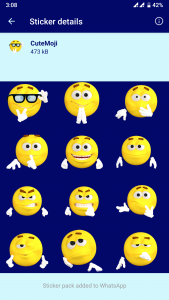 اسکرین شات برنامه HD Emoji Stickers - WAStickerA 3