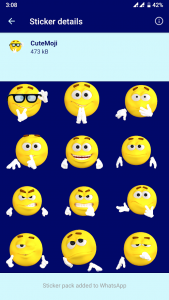 اسکرین شات برنامه HD Emoji Stickers - WAStickerApps 3