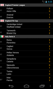 اسکرین شات برنامه Soccer LiveScores 2